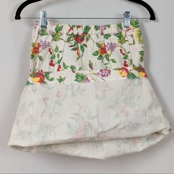 Jennifer Reed Vintage Skirt Linen Blend Retro Botanical Fruit Print White M NWT - Picture 5 of 9